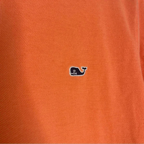 Vineyard Vines Orange Short Sleeve Polo Shirt Size Medium - Picture 5 of 5